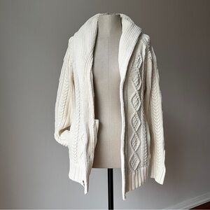 Men’s Cotton Chunky Cable Knit Cardigan Sweater